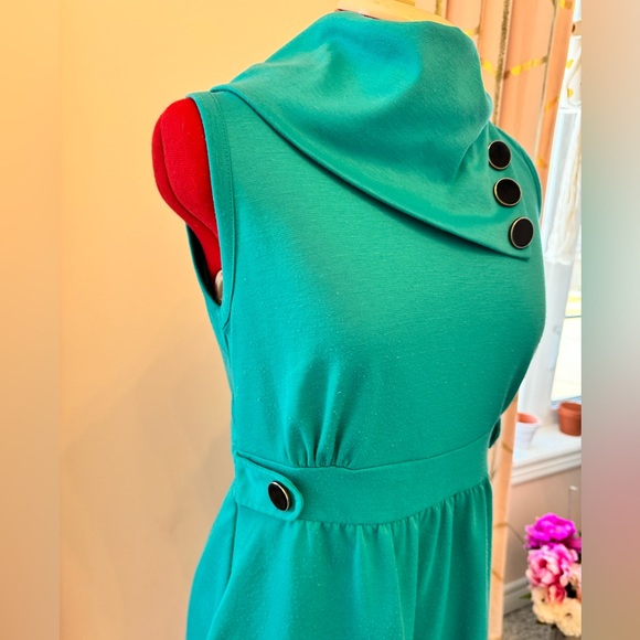 Monteau dress, turquoise, retro style size large. - Picture 6 of 9